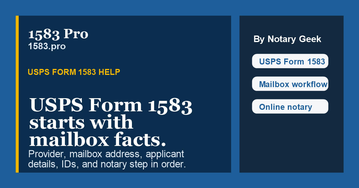 1583 Pro | USPS Form 1583 Help